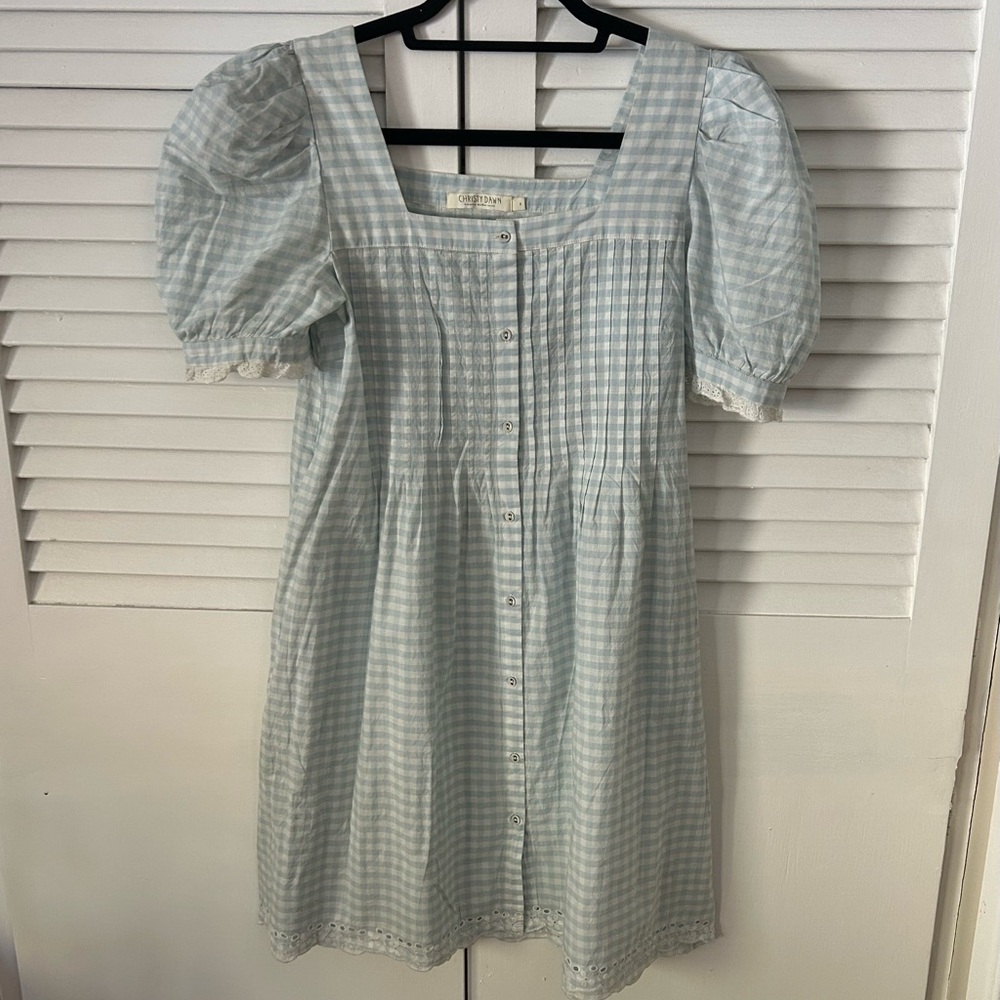 Christy Dawn Colby Dress in Sky Gingham size small